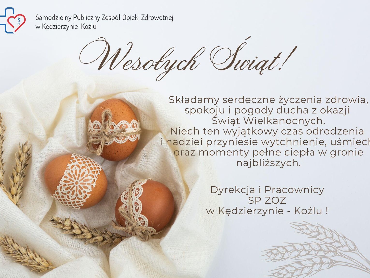 Życzenia wielkanocne SP ZOZ w Kędzierzynie-Koźlu dla Czytelników KK24.pl