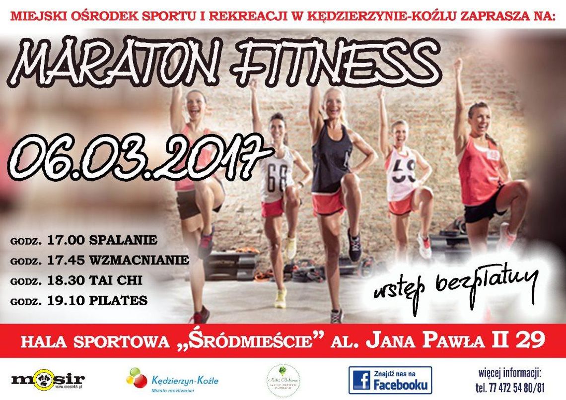 Aktywnie rozpocznij tydzień i sprawdź formę przed wiosną. Maraton fitness w hali Śródmieście