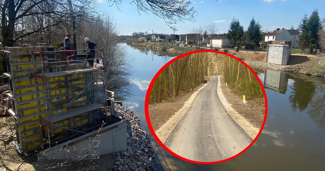 Budowa ścieżki rowerowej w Blachowni idzie pełną parą. Powstaje kładka nad Kanałem Gliwickim. FOTO Budowa ścieżki rowerowej w Blachowni idzie pełną parą. Powstaje kładka nad Kanałem Gliwickim. FOTO