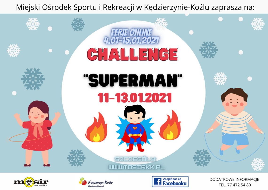 Challenge "Superman". Nagraj ćwiczenie i weź udział w zabawie Miejskiego Ośrodka Sportu i Rekreacji