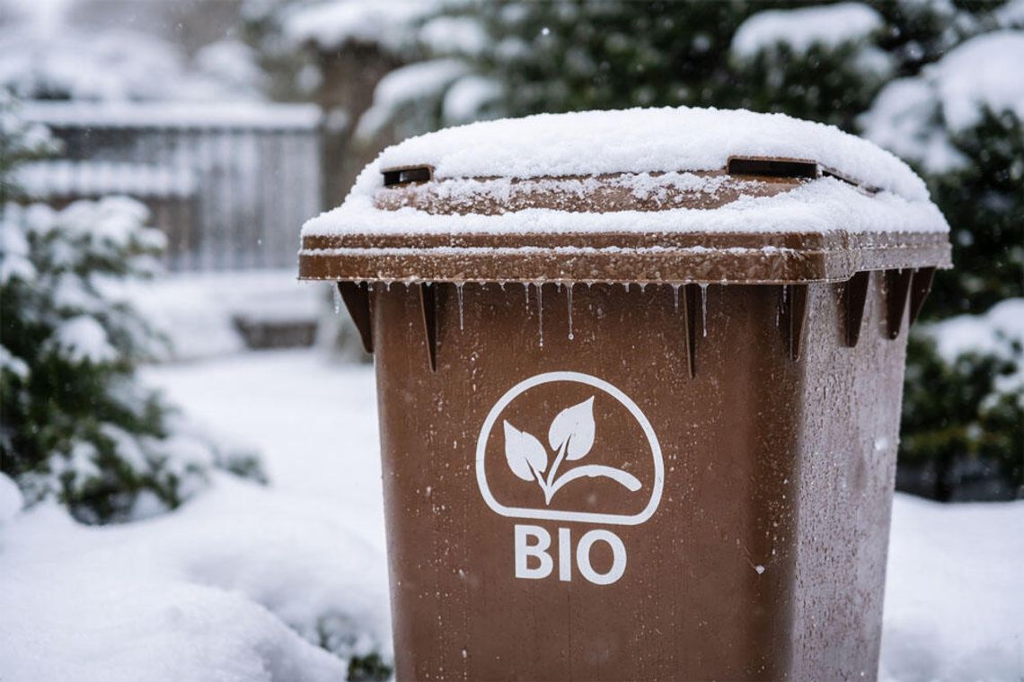 Czysty Region musiał wstrzymać odbiór bioodpadów. Mróz uniemożliwia opróżnienie pojemników