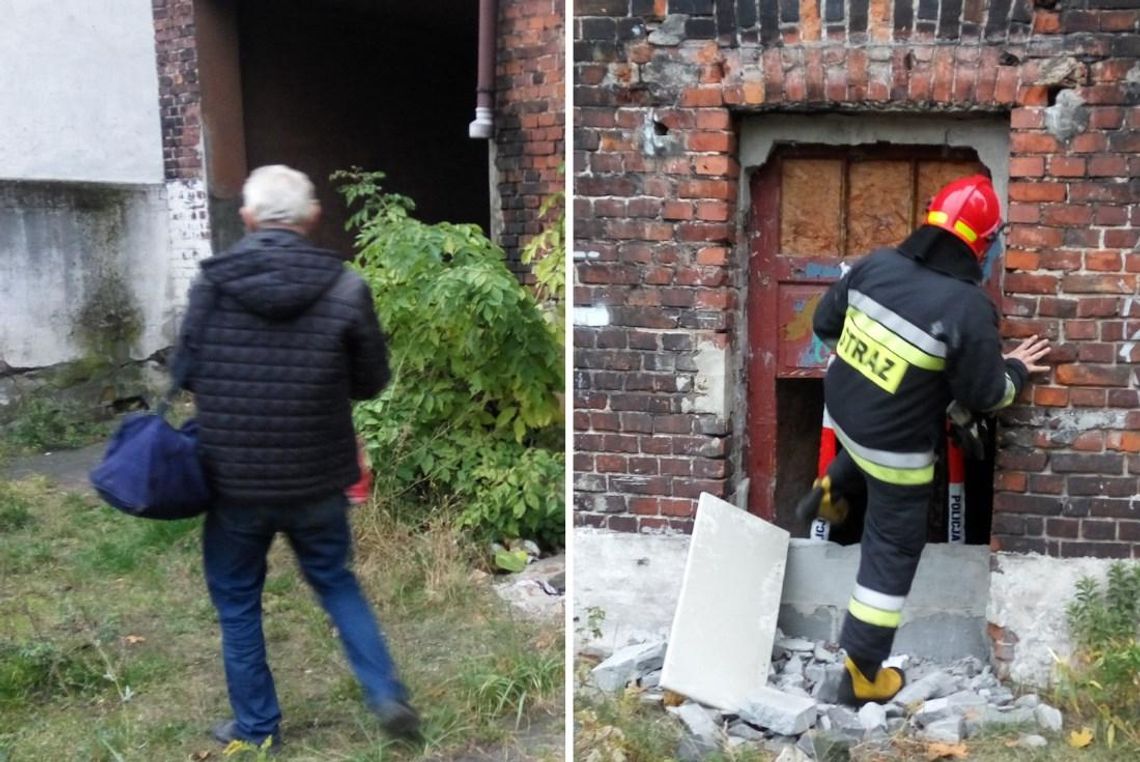 Dziki lokator rozpalił ognisko w kamienicy przy Grunwaldzkiej. Interweniowała policja i straż pożarna