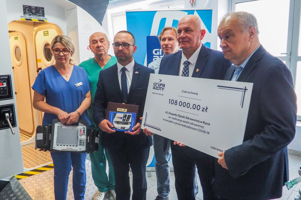 Grupa Azoty wspiera opolskie szpitale. Specjalistyczny sprzęt do ratowania życia trafił do Nysy