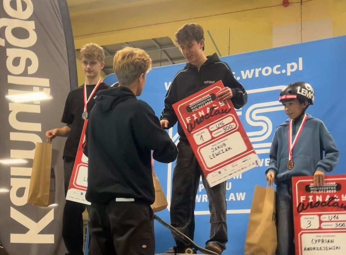 Jakub Lewczak wywalczył tytuł deskorolkowego mistrza Polski w kategorii U16
