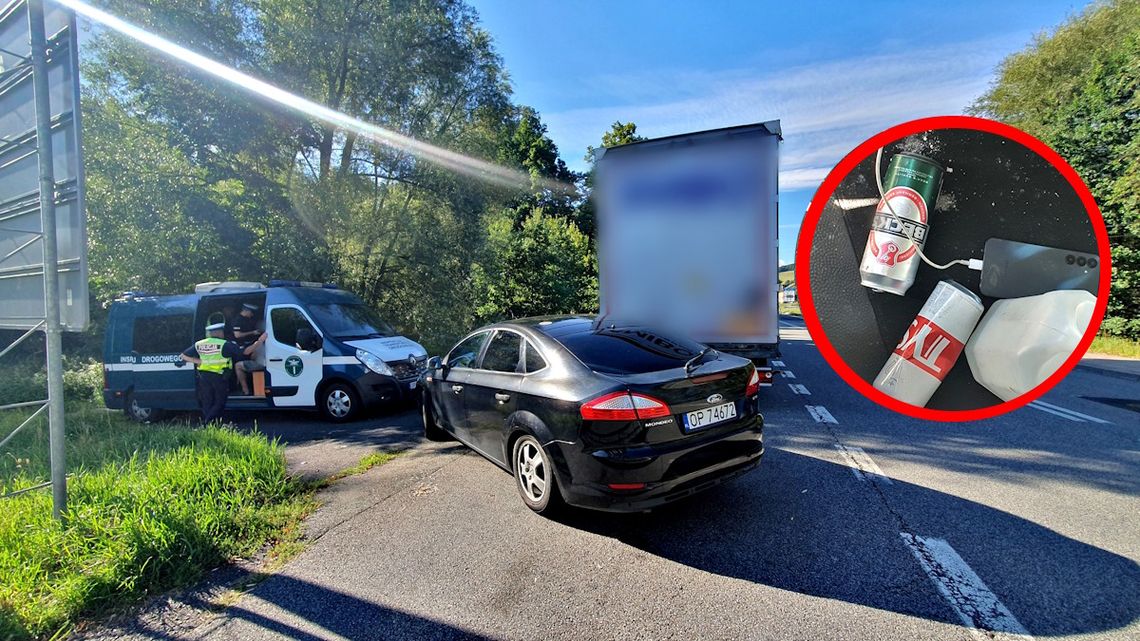 Jechał ciężarówką z fałszywym ukraińskim prawem jazdy. Miał prawie 2 promile i alkohol w kabinie