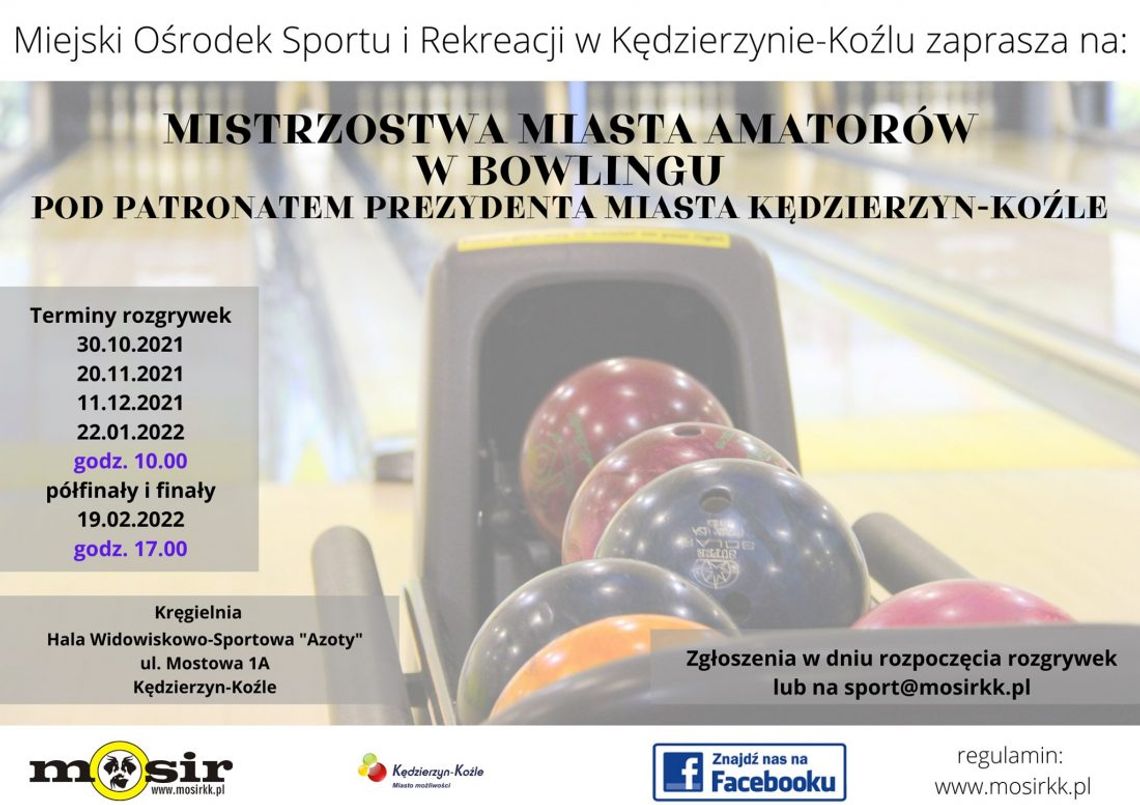 Kolejna edycja amatorskich mistrzostw miasta w bowlingu. Pierwszy turniej zaplanowano na 30 października