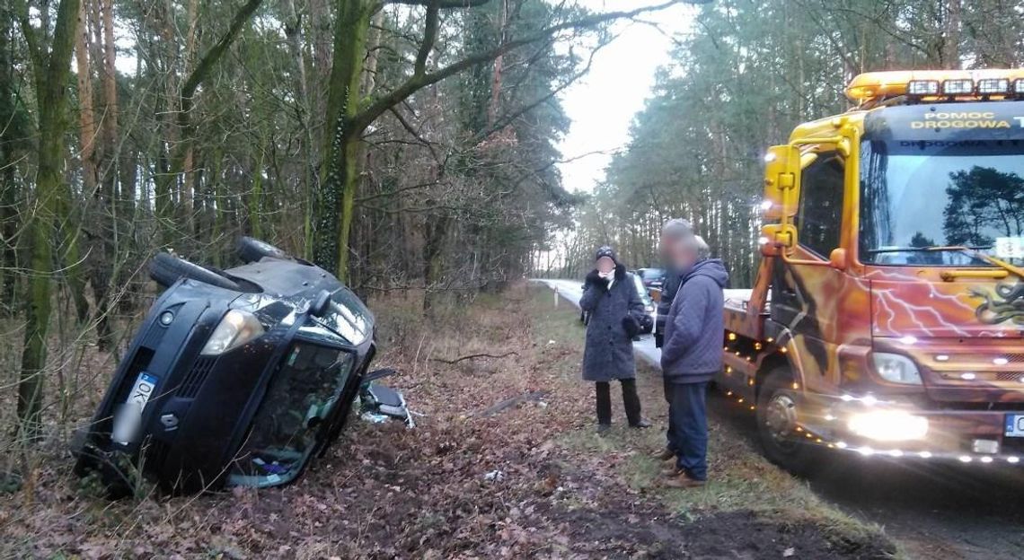 Kolizja na drodze z Kłodnicy do Januszkowic. Renault wylądował w rowie. ZDJĘCIA