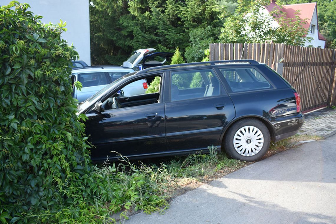 Kompletnie pijany kierowca wjechał komuś do ogródka. Interwencja policji