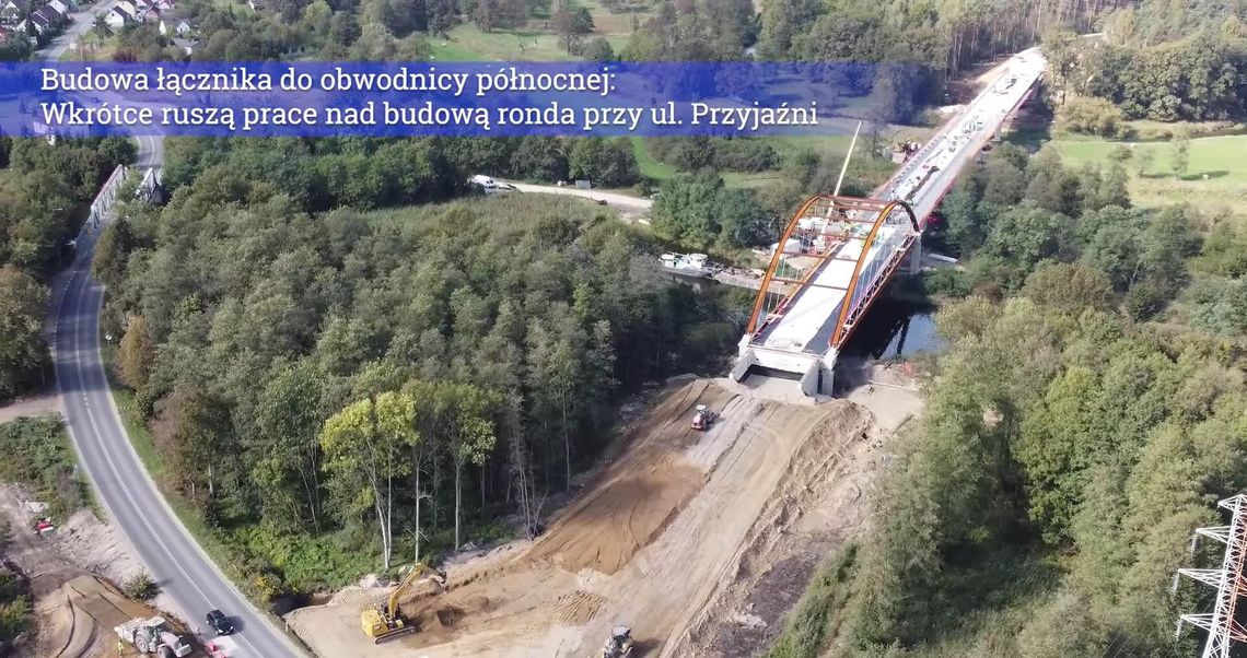 Łącznik do nowej obwodnicy gotowy w 50 procentach. Most i estakada już stoją. Inwestycja przebiega zgodnie z planem