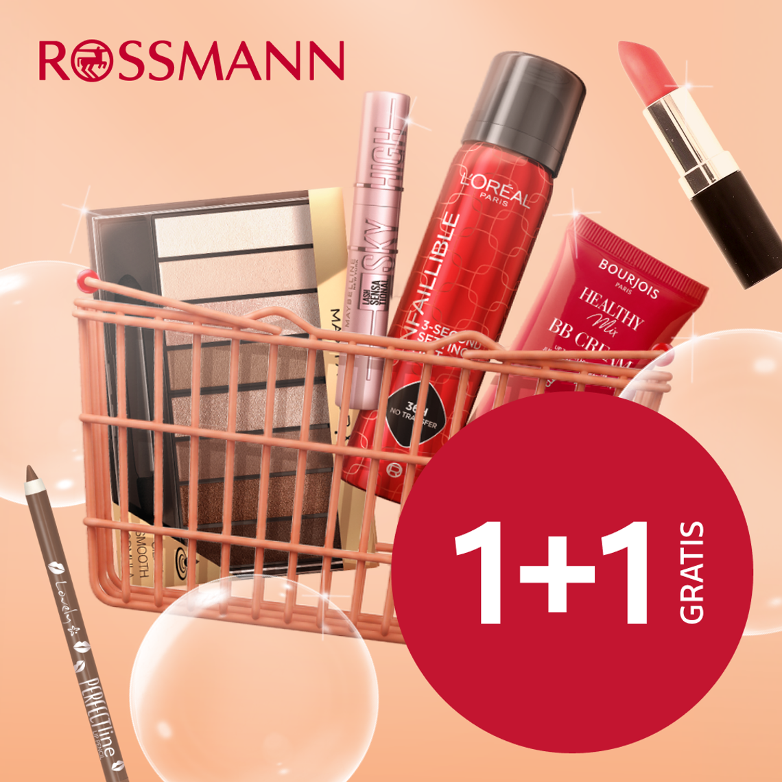 Makijażowe 1+1 gratis w Rossmannie Makijażowe 1+1 gratis w Rossmannie