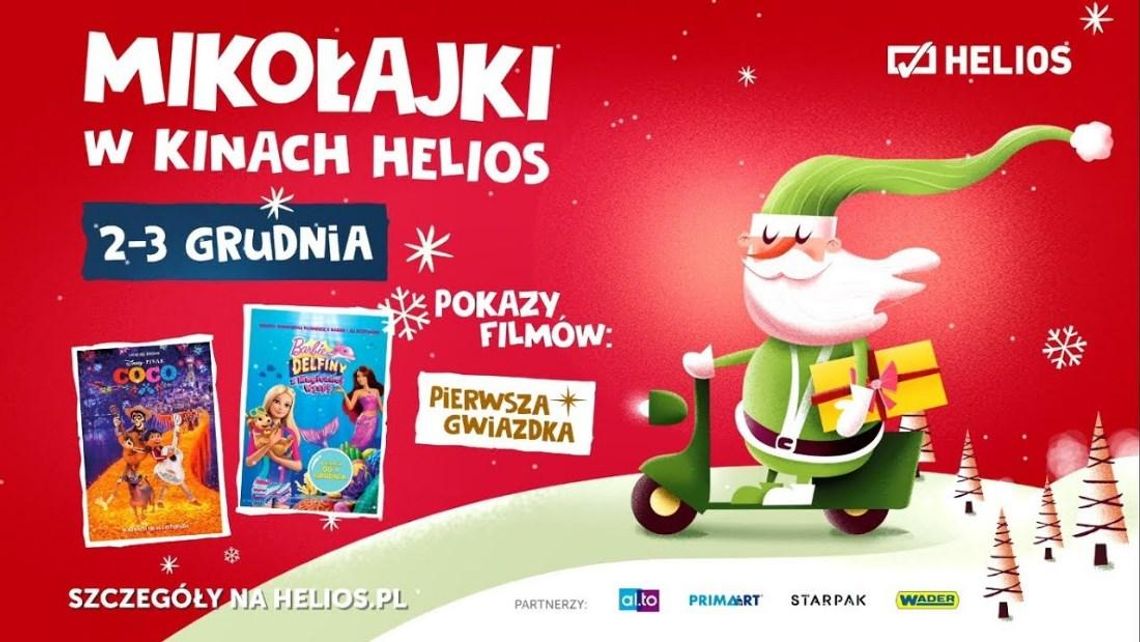 Mikołajki w kinie Helios. Specjalny repertuar i atrakcje dla najmłodszych