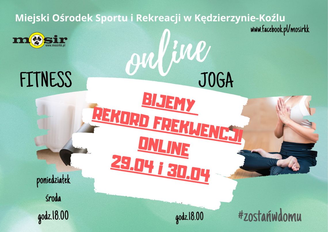 MOSiR nie zwalnia tempa. Kolejne zajęcia fitness i joga online dla mieszkańców