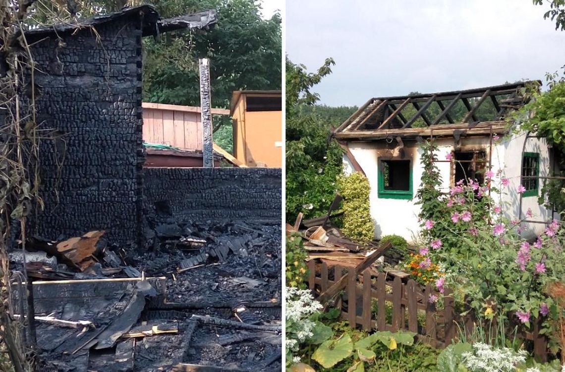 Na Kuźniczce grasował podpalacz. Puścił z dymem dwie altany działkowe. ZDJĘCIA