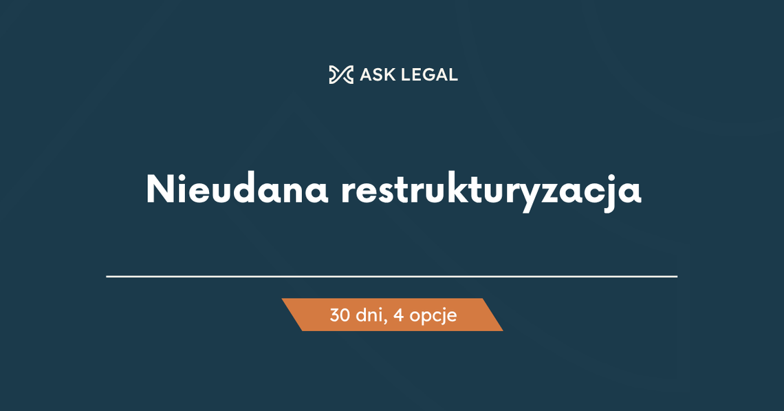 Nieudana restrukturyzacja firmy: 30 dni, 4 opcje Nieudana restrukturyzacja firmy: 30 dni, 4 opcje