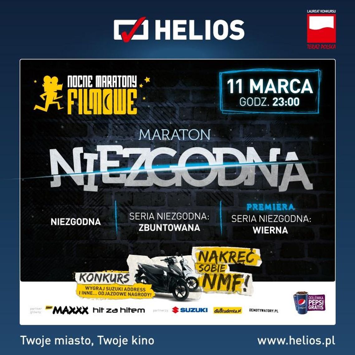 Nocny maraton filmowy w kinie Helios. Zagrają trzy cześci "Niezgodnej"