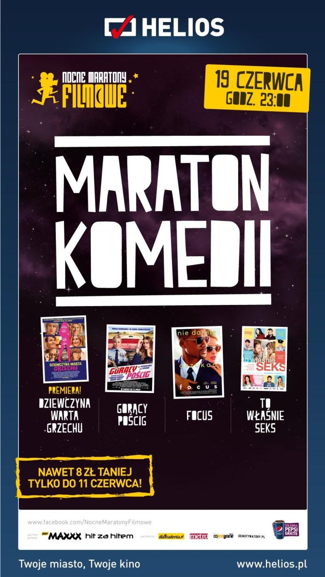 Nocny maraton komedii w kinie Helios: premiera filmu "Dziewczyna warta grzechu"