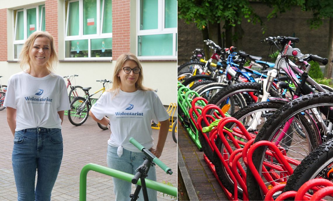 Nowy parking dla rowerów przy szkole. Rodzice stworzyli go w ramach wolontariatu pracowniczego Grupy Azoty ZAK