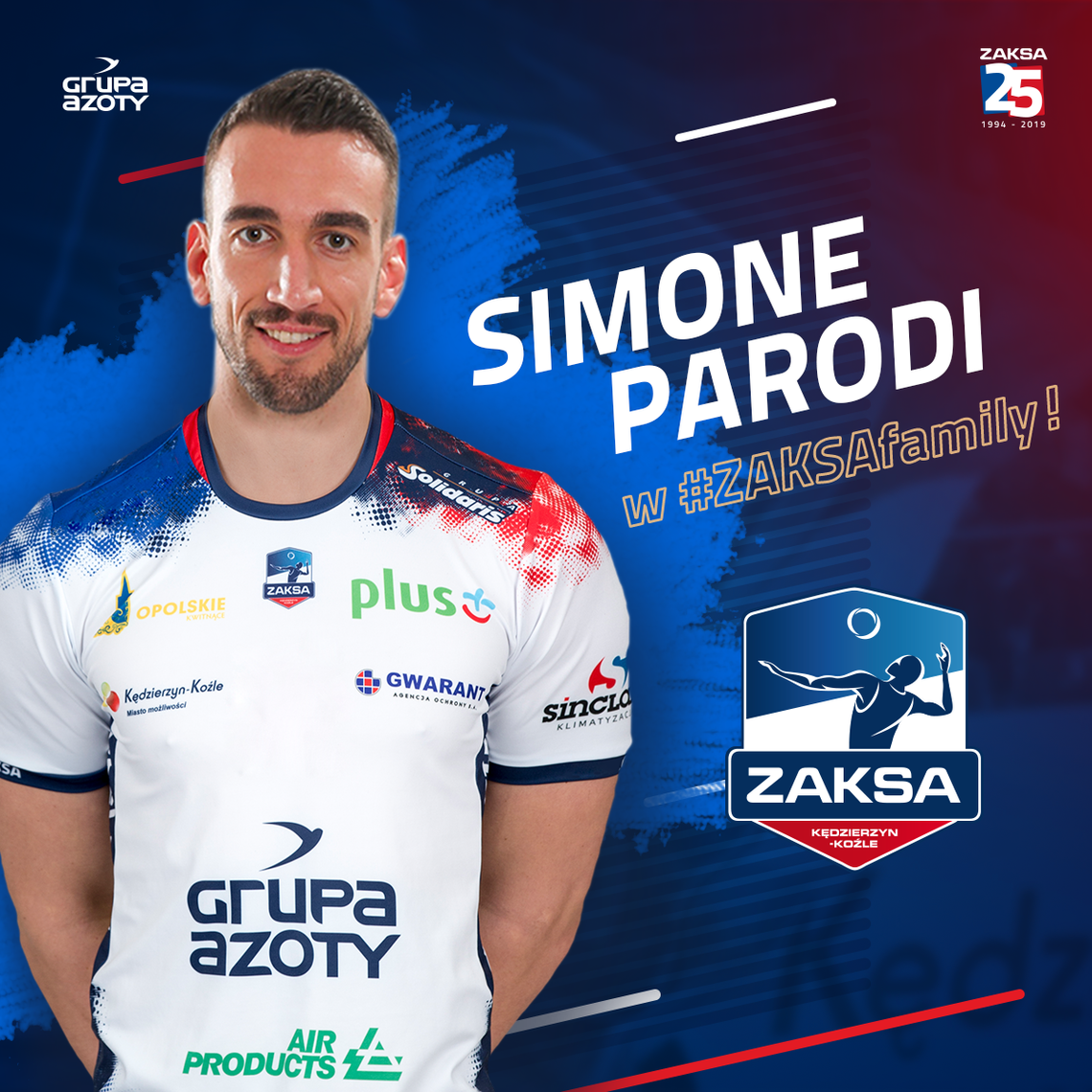 Nowy przyjmujący w ekipie mistrzów Polski. ZAKSA potwierdziła transfer Simone Parodiego