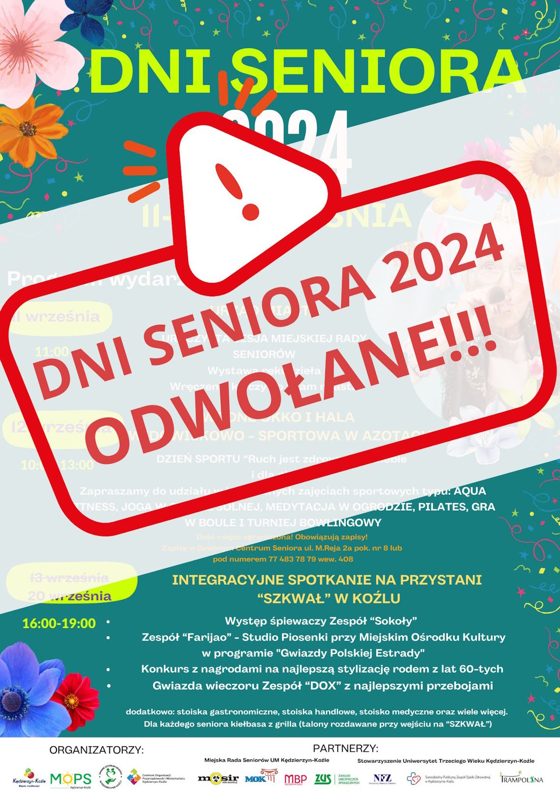 Organizatorzy odwołali zaplanowaną na piątek imprezę z okazji "Dni Seniora"