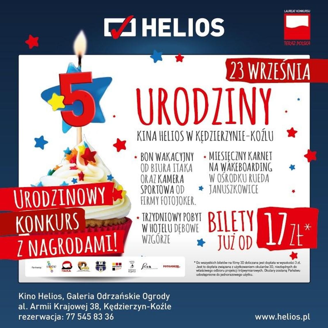 Piąte urodziny kędzierzyńskiego Heliosa. W sobotę tańsze bilety i atrakcje dla widzów