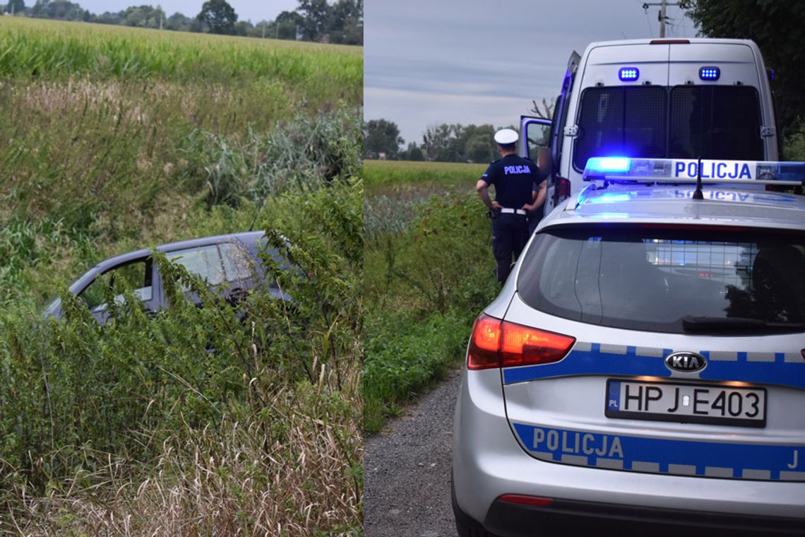 Pijany kierowca wjechał autem do potoku. Interweniowała policja