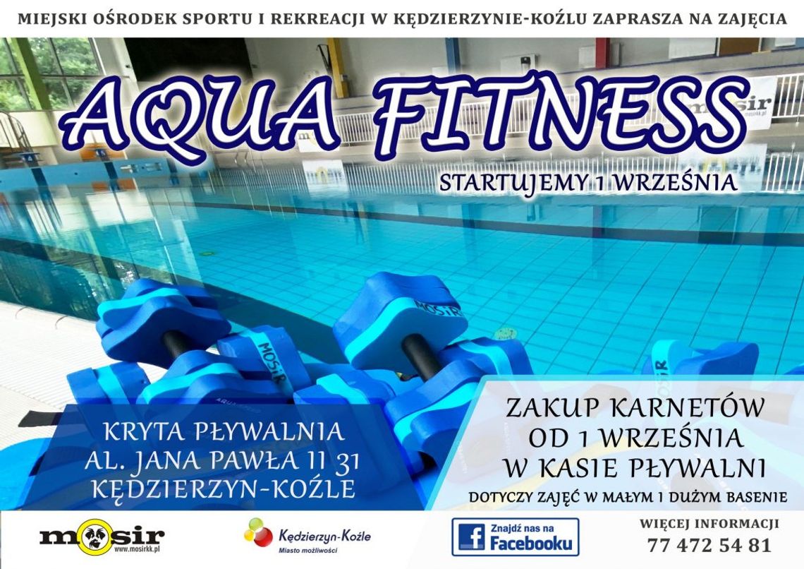 Po wakacyjnej przerwie zajęcia aqua fitness wracają do krytej pływalni