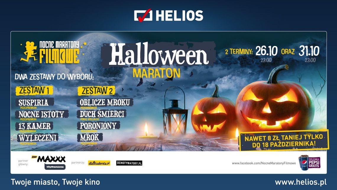 Podwójne nocne maratony filmowe Halloween w kinie Helios