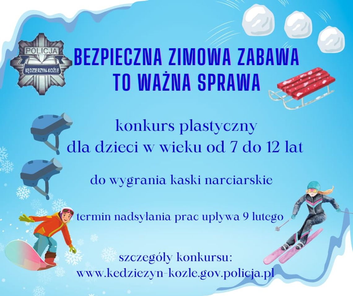 Policjanci organizują konkurs plastyczny dla dzieci „Bezpieczna zimowa zabawa, to ważna sprawa”