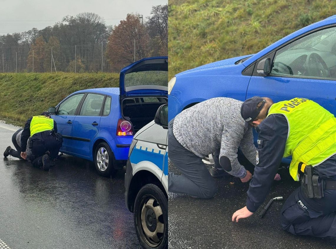 Policjanci z Kędzierzyna-Koźla pomogli kierowcy w potrzebie