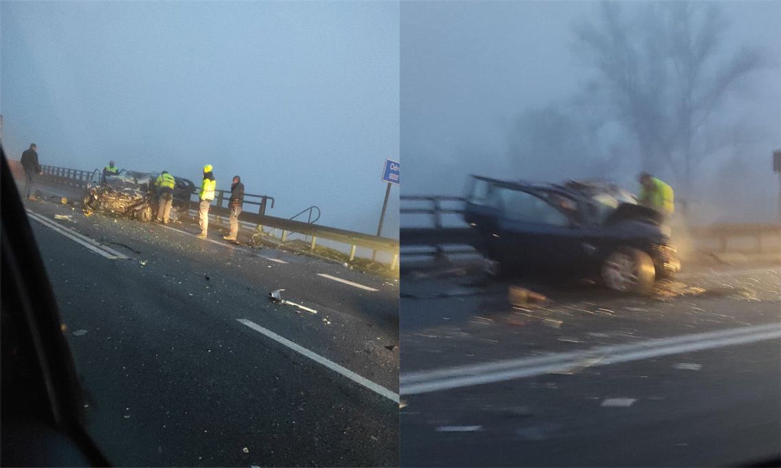 Poważny wypadek na obwodnicy Kędzierzyna-Koźla. Auto osobowe zderzyło się z ciężarówką