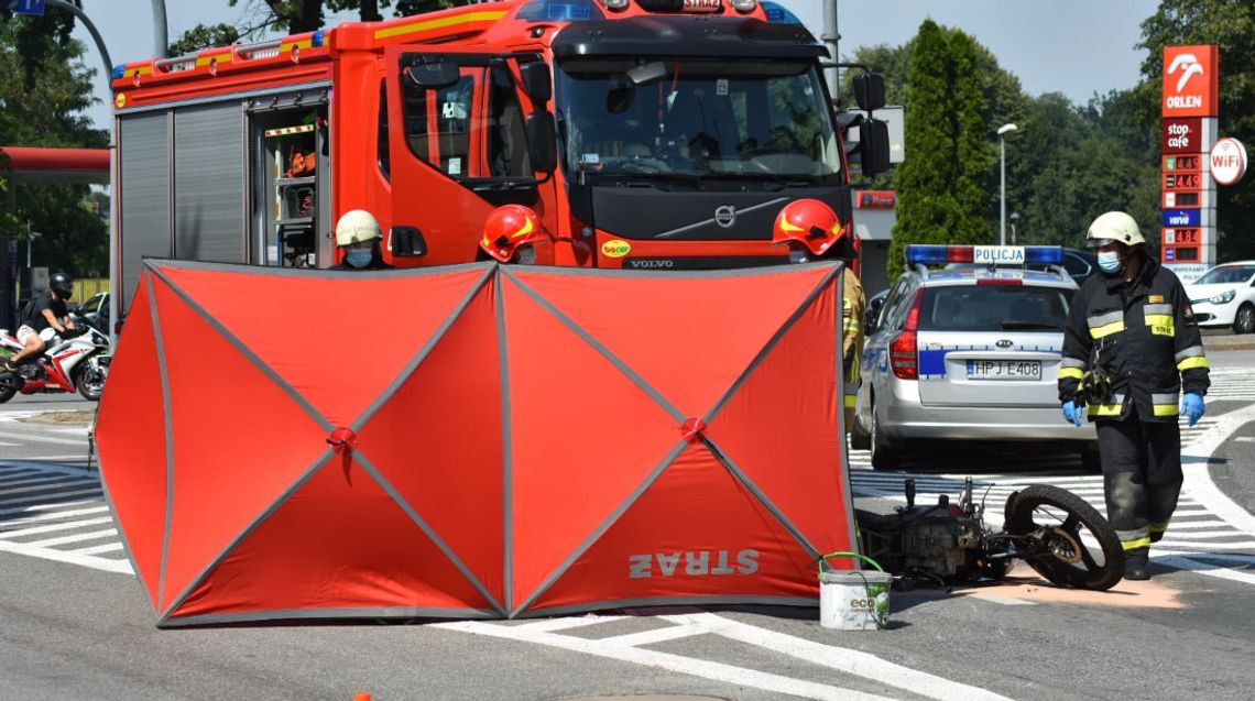 Poważny wypadek w Koźlu. Motocyklista w ciężkim stanie zabrany do szpitala. ZDJĘCIA