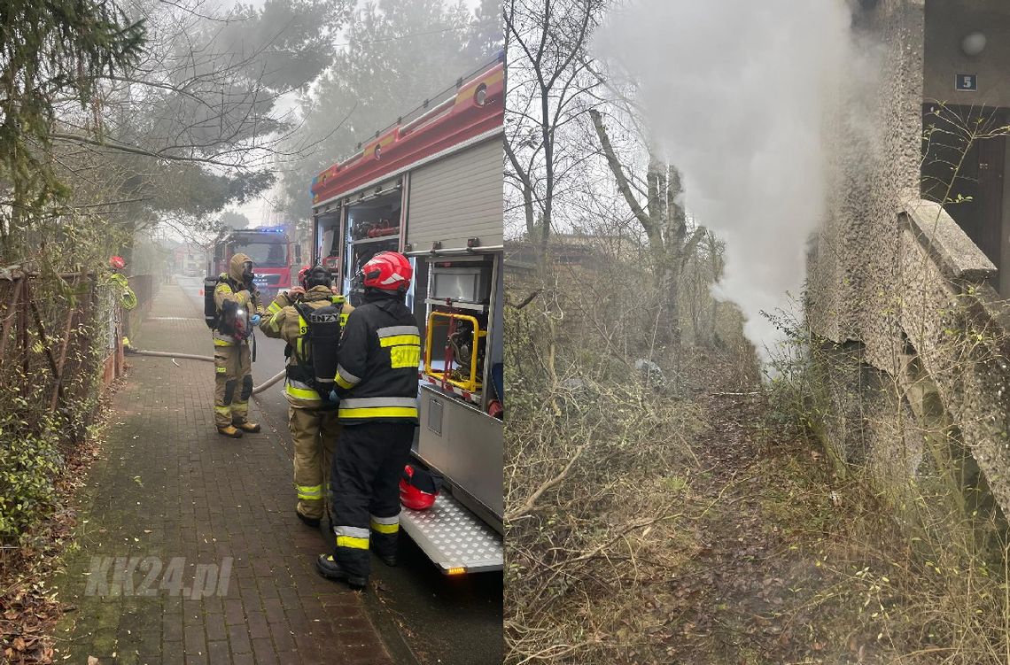 Pożar pustostanu przy ul. Poprzecznej w Kędzierzynie-Koźlu