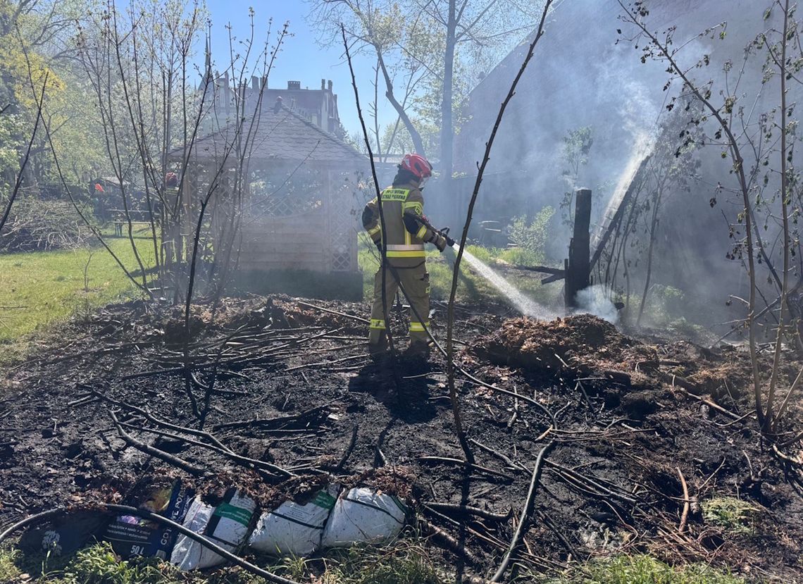 Pożar traw w centrum Kędzierzyna. Strażacy szybko poradzili sobie z zagrożeniem