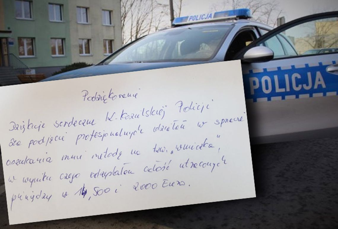 Przekazała oszustom 23 tys. złotych. Policjanci odzyskali pieniądze, wdzięczna 72-latka doceniła ich pracę