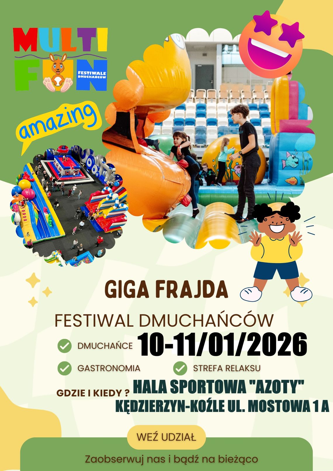 Rozdajemy całodniowe zaproszenia na Festiwal Dmuchańców Giga Frajda. Weź udział w zabawie