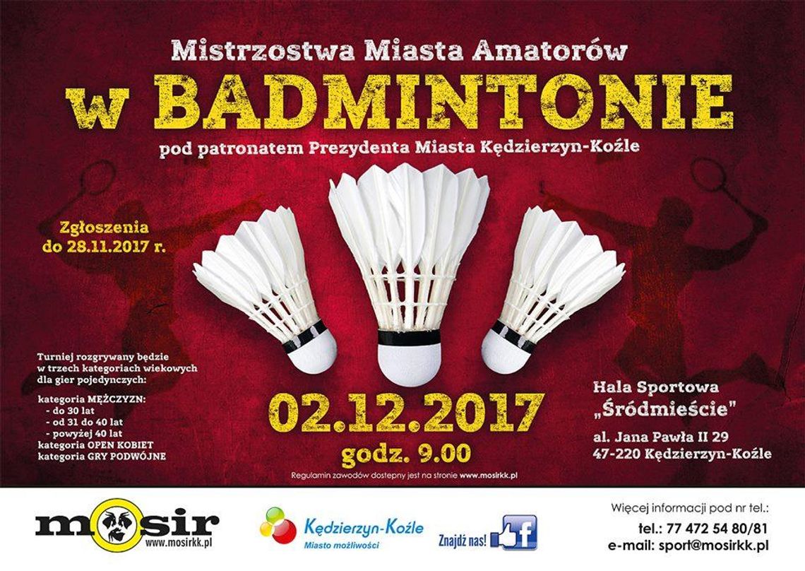 Ruszyły zapisy do amatorskich mistrzostw miasta w badmintonie