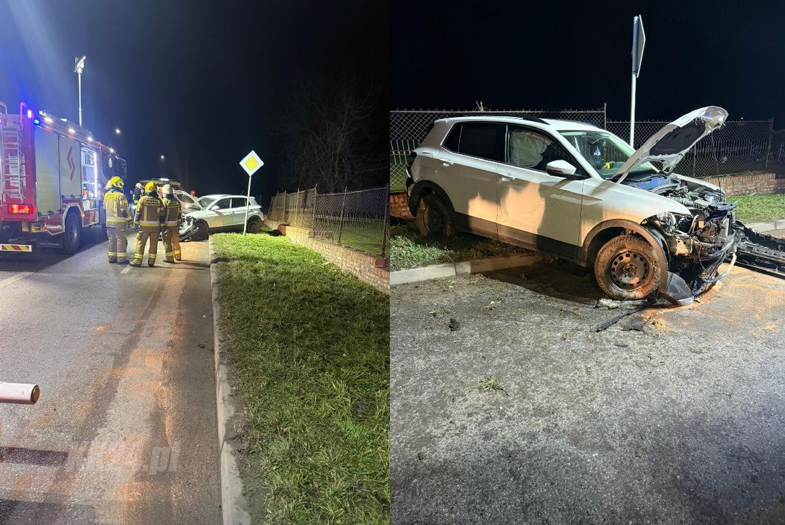 Samochód uderzył w ogrodzenie cmentarza. Służby interweniowały w Sławięcicach