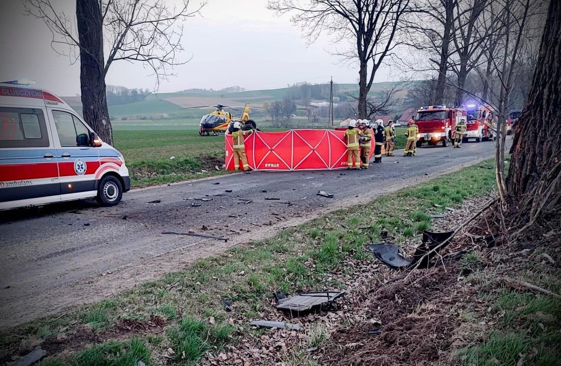 Śmiertelny wypadek między Lisięcicami a Milicami. Samochód uderzył w drzewo