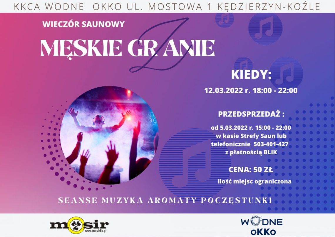 To będzie wyjątkowo gorący wieczór. W sobotę Męskie gr(z)anie w strefie saun Wodnego oKKa