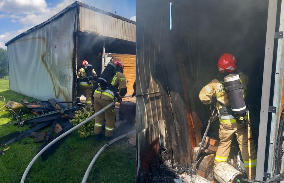 Trzy zastępy straży pożarnej interweniowały do pożaru garażu przy ulicy Majora Henryka Sucharskiego