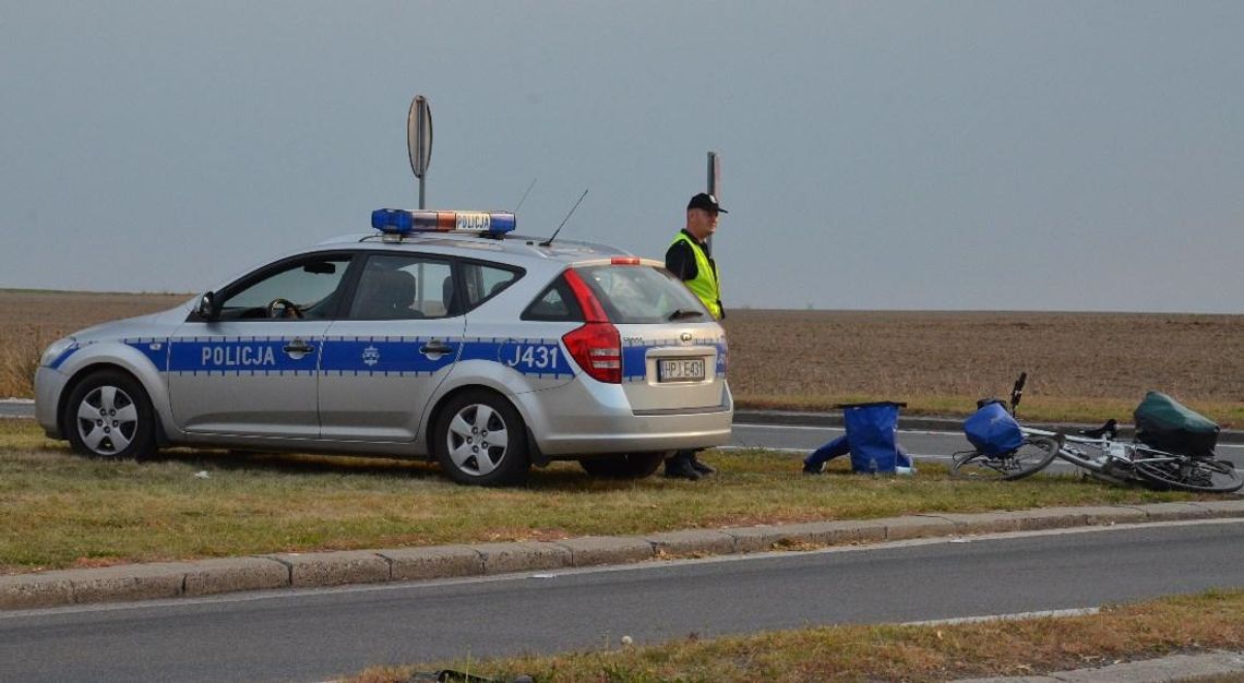 Tym razem znaku STOP nie zauważył rowerzysta. Wypadek w  Reńskiej Wsi