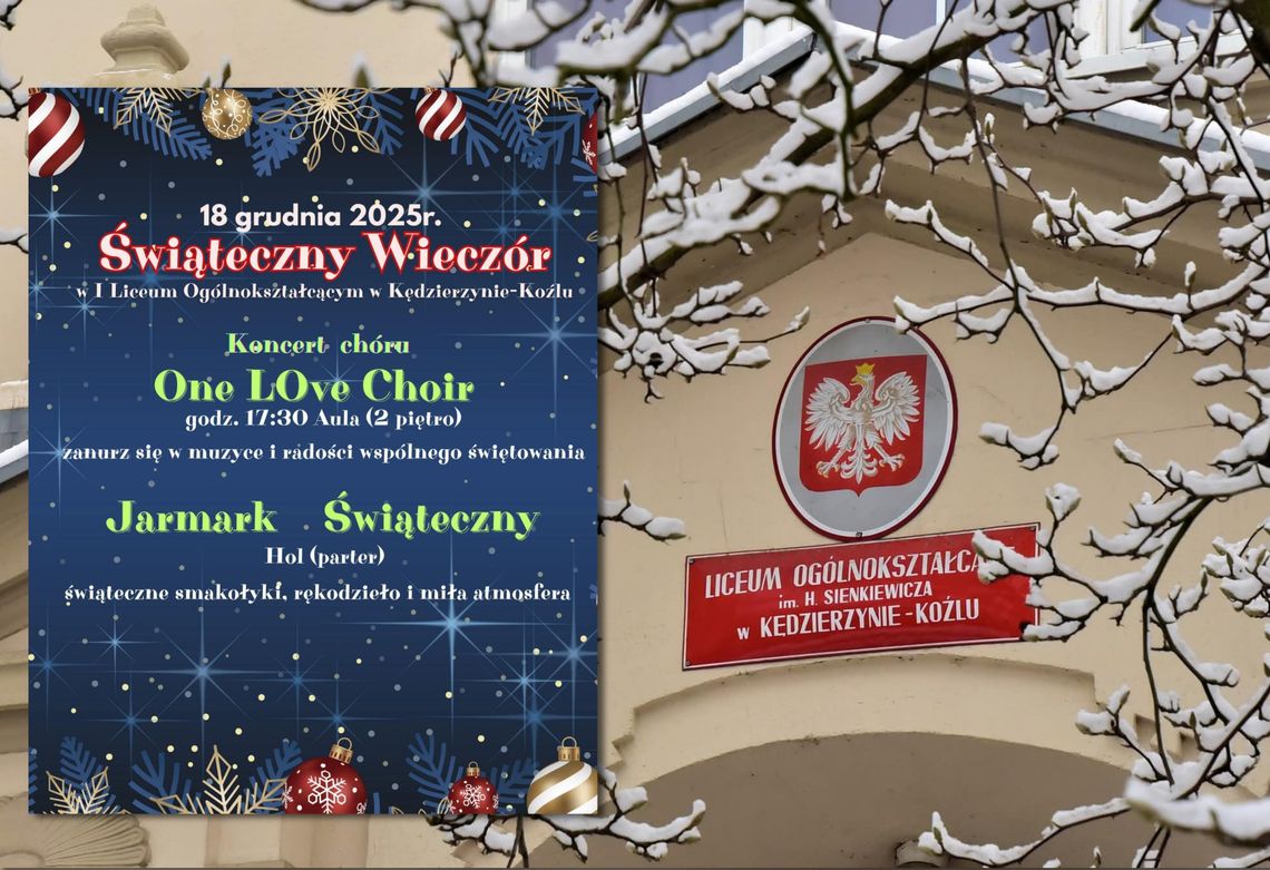 W murach szkoły stworzą klimat Bożego Narodzenia. Świąteczny wieczór w „Sienkiewiczu”