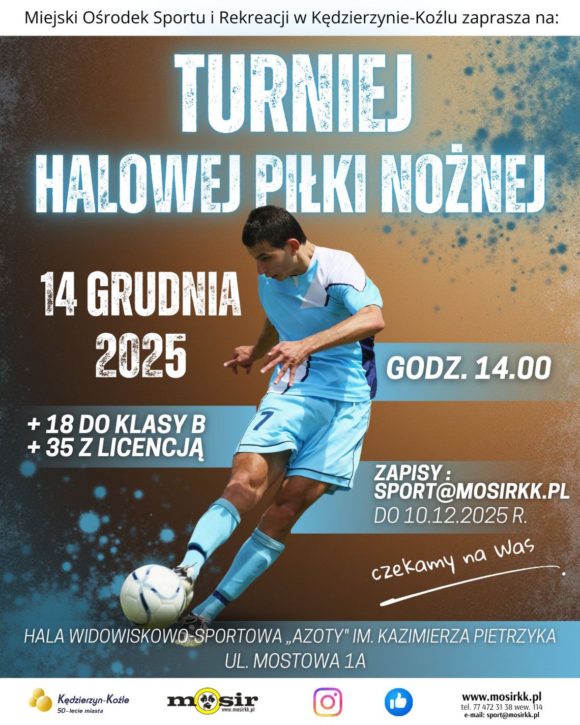 W niedzielę turniej halowej piłki nożnej w Azotach. Do środy można zapisać drużynę