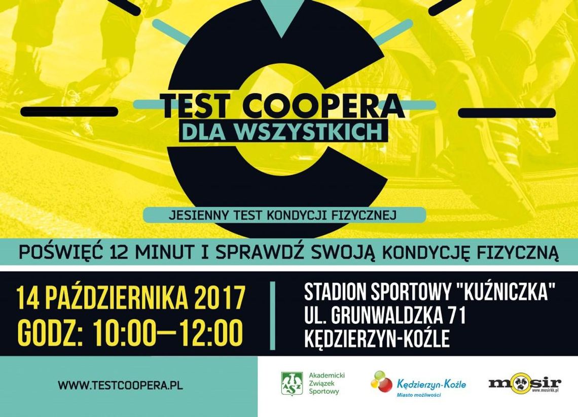 W sobotę Test Coopera na stadionie Kuźniczka. Przyjdź i sprawdź swoją formę