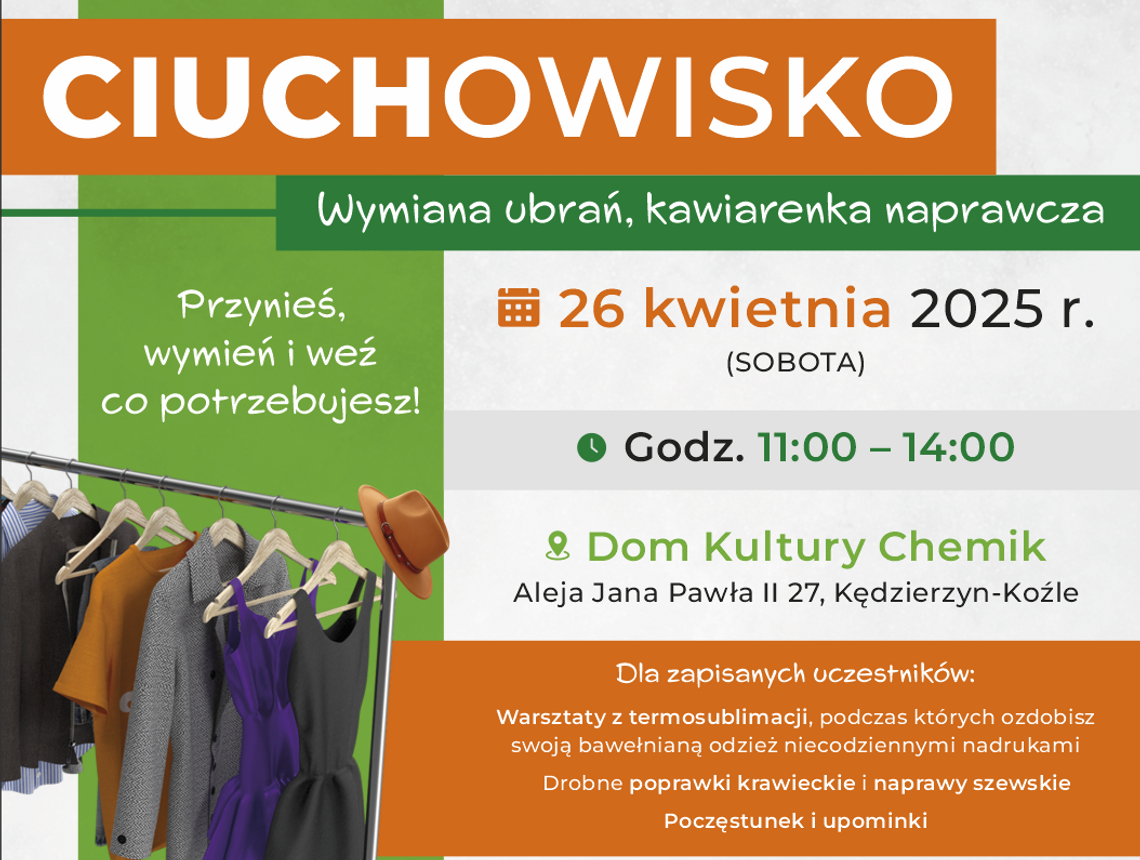 Wymiana ubrań, naprawy krawieckie! Związek Międzygminny "Czysty Region” zaprasza na Ciuchowisko