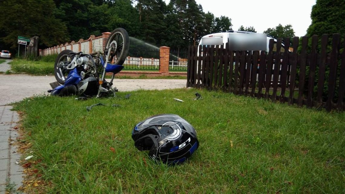 Wypadek motocyklisty w Sławięcicach. Mężczyzna zabrany do szpitala. ZDJĘCIA