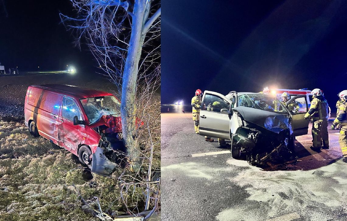 Wypadek na DK 38. Zderzenie pojazdów na zjeździe w kierunku Gościęcina. Jedna osoba trafiła do szpitala