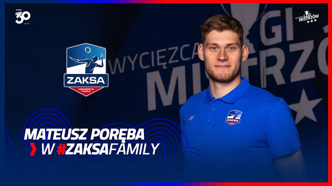 ZAKSA ma nowego środkowego. Do drużyny z Kędzierzyna-Koźla dołączył Mateusz Poręba