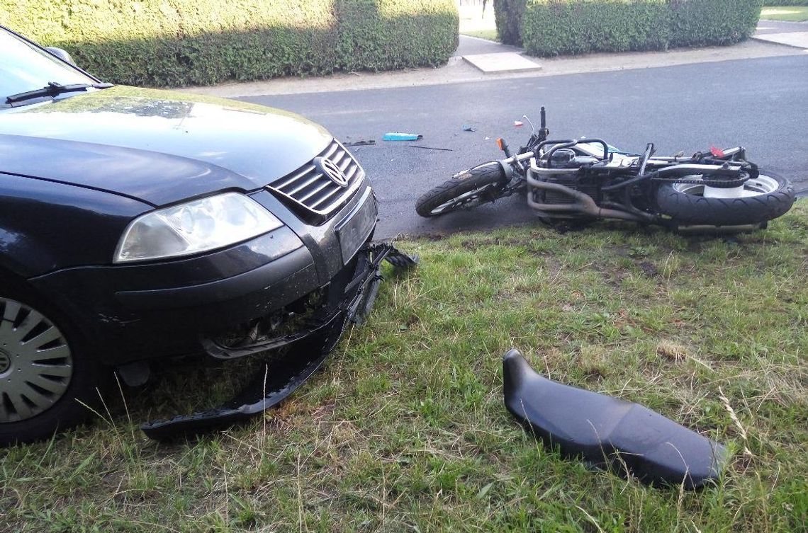 Zderzenie czołowe motocykla z osobówką. Sprawa znajdzie finał w sądzie. ZDJĘCIA