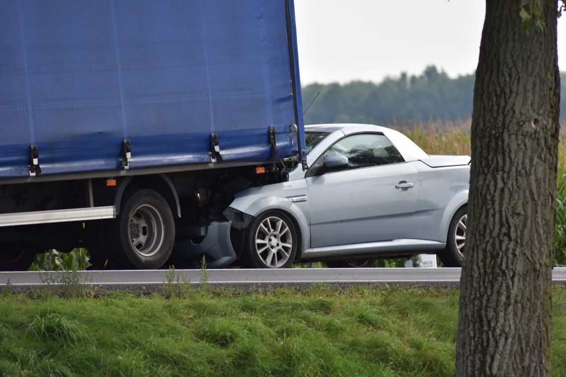 Zderzenie trzech pojazdów na drodze krajowej nr 38. Na miejscu straż pożarna i policja